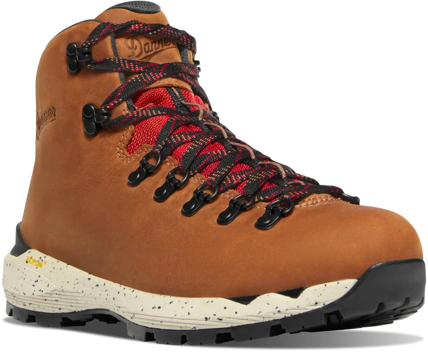 Danner Womens Mountain 600 EVO GTX Mocha Brown/Rhodo Red Leather Hiking Boots