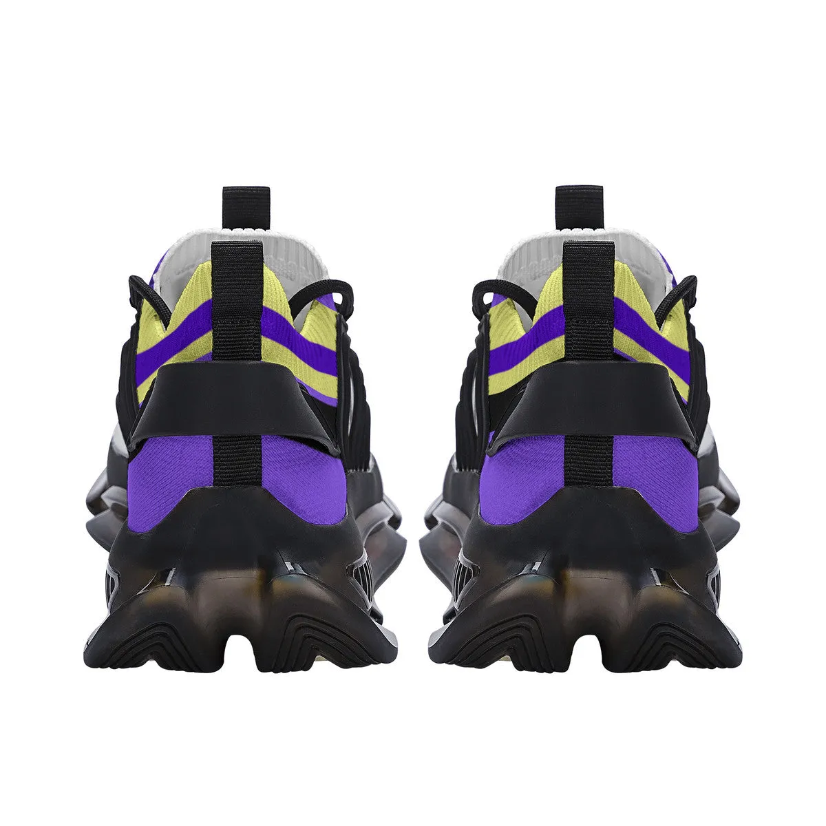 DCYG X2 Purple & Gold, Air Max React Sneakers - Black