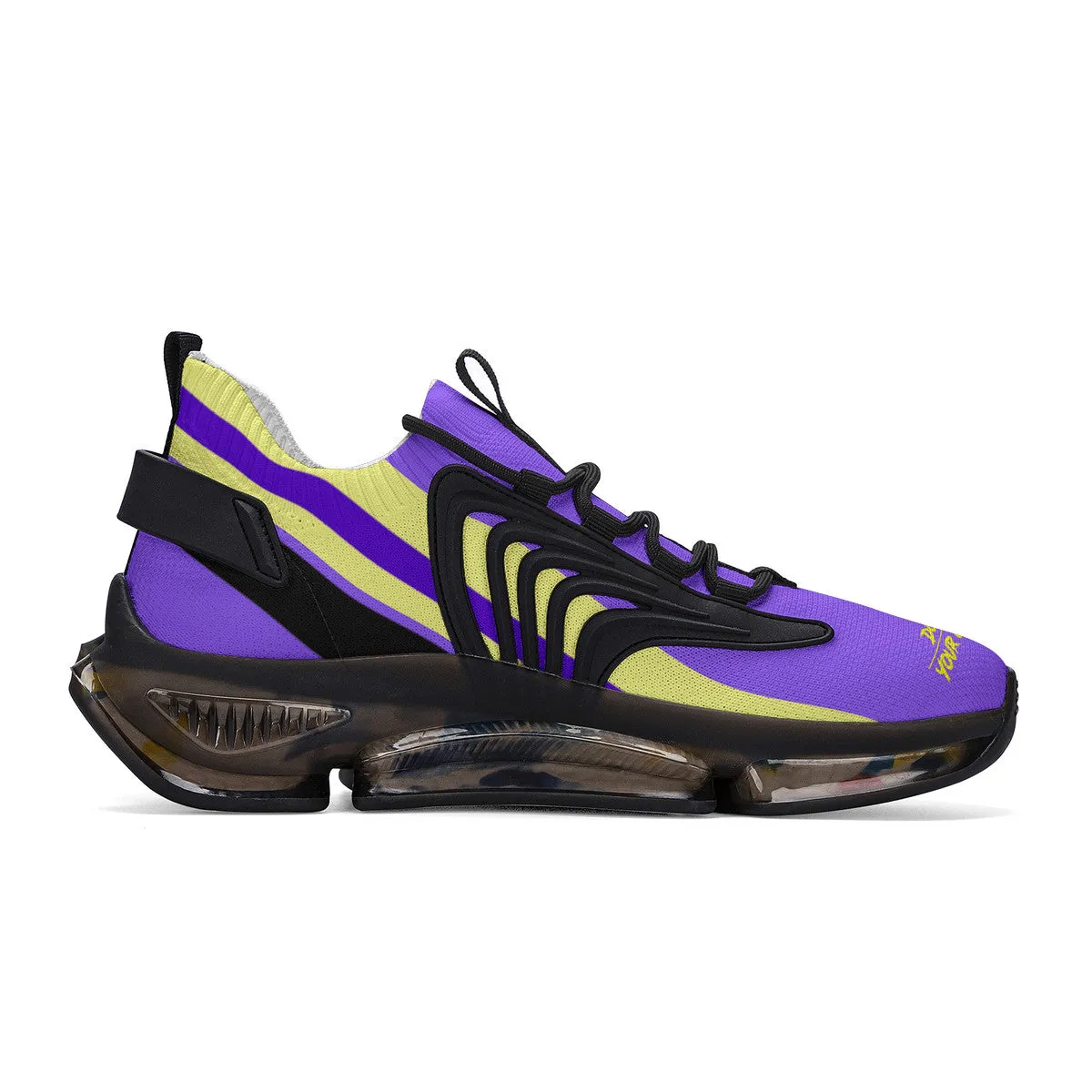 DCYG X2 Purple & Gold, Air Max React Sneakers - Black