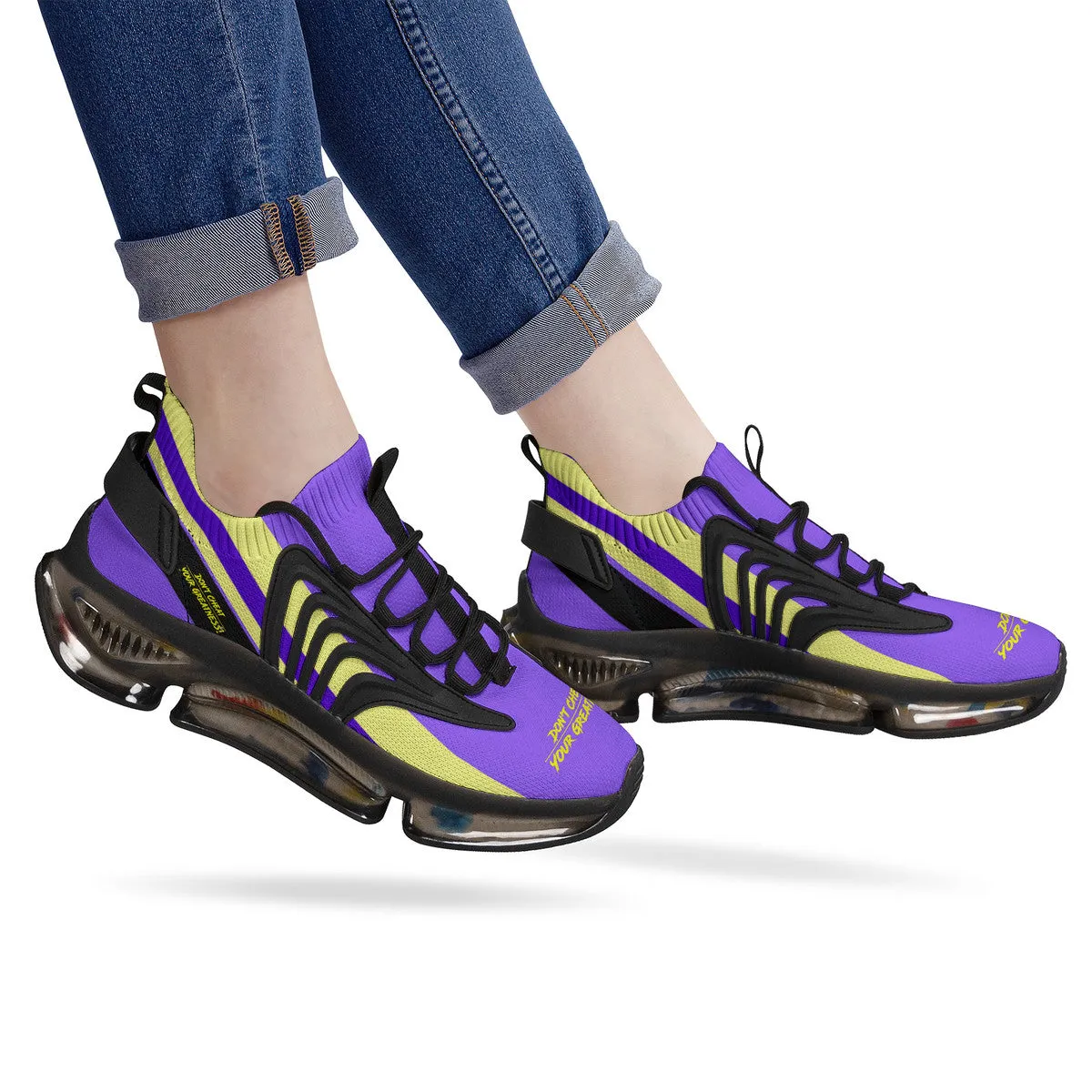 DCYG X2 Purple & Gold, Air Max React Sneakers - Black