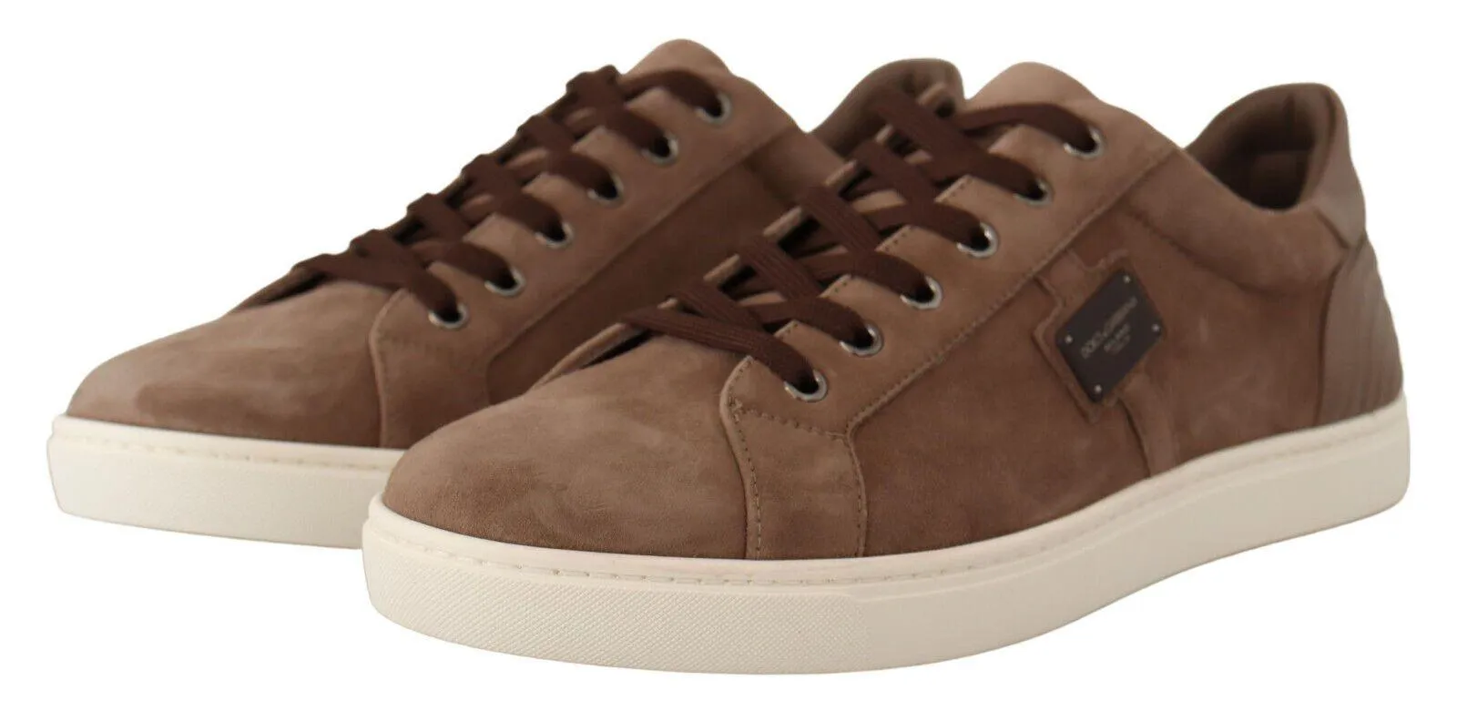 Dolce & Gabbana Brown Suede Leather Sneakers Shoes