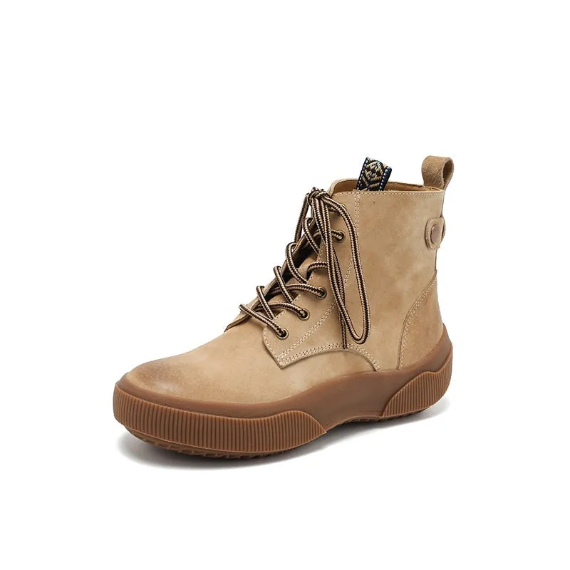 Dwarves Lace-up Combat Boot for Women in Caramel/Apricot/Grey