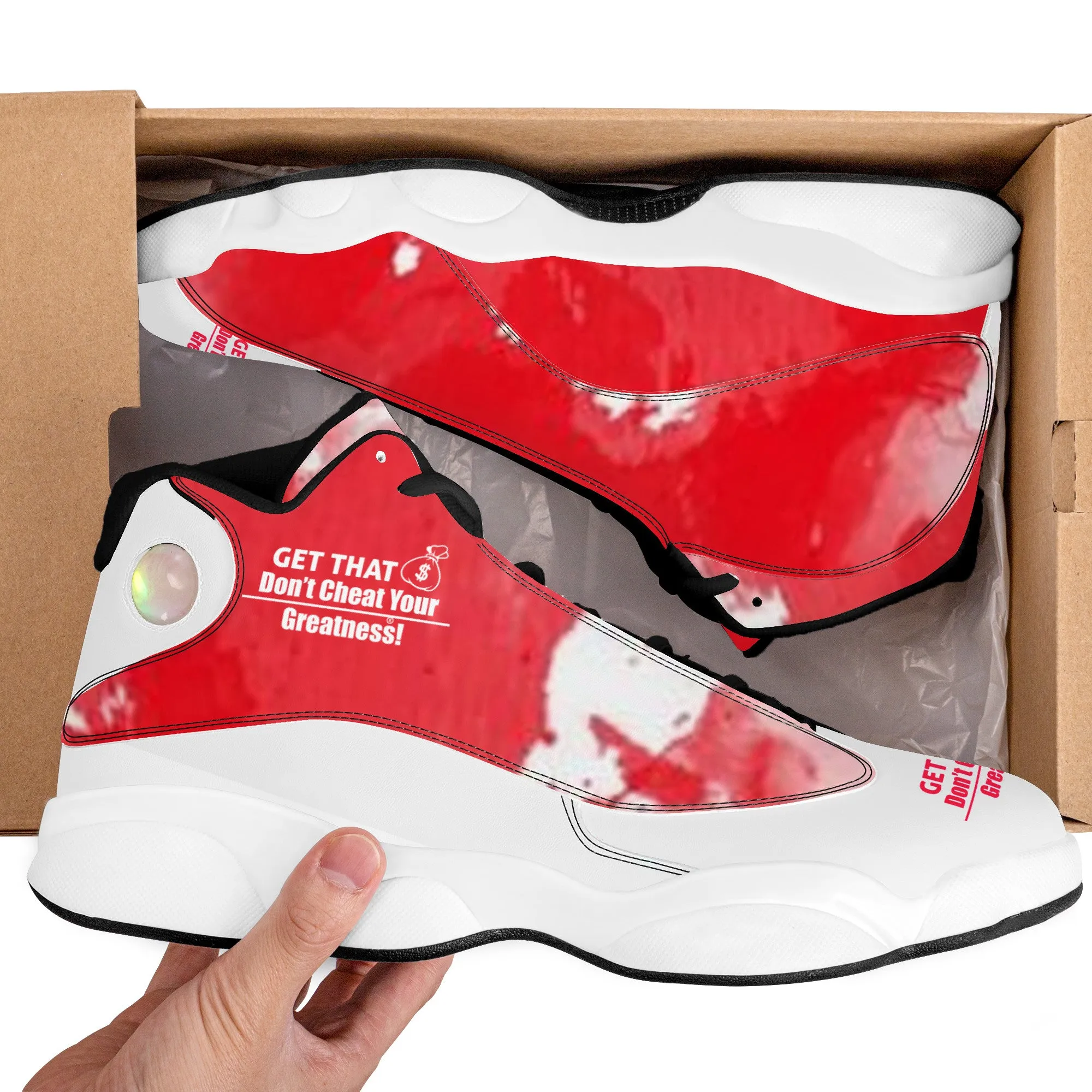 Get That Bag, Basketball Shoes - Red & White