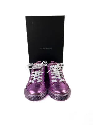 Giuseppe Zanotti purple metallic embossed sneakers size 39