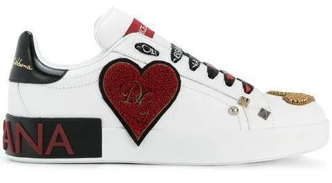 Heart Embellished Portofino Sneakers