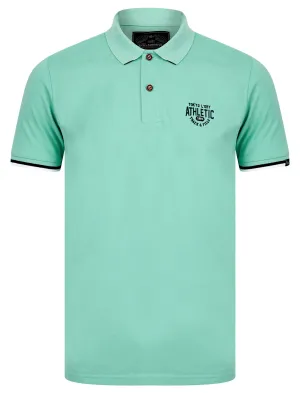 Hershell Cotton Pique Polo Shirt in Aqua Haze - Tokyo Laundry