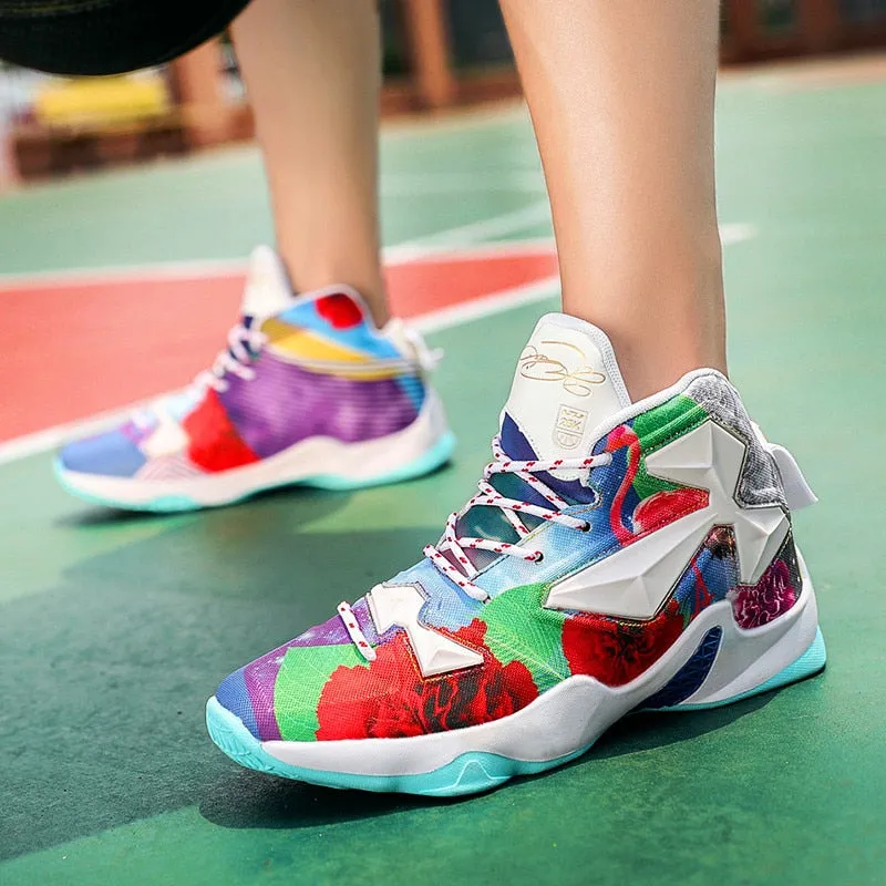 High Top Colorful Men Basketball Sports Casual Shoes