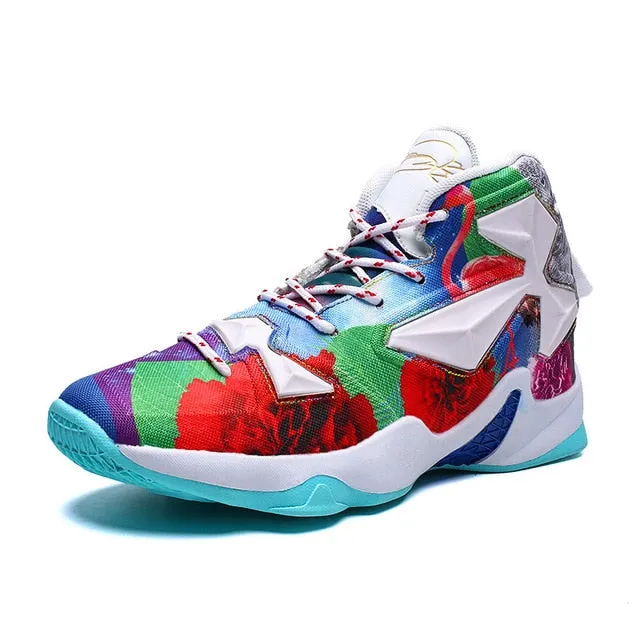 High Top Colorful Men Basketball Sports Casual Shoes