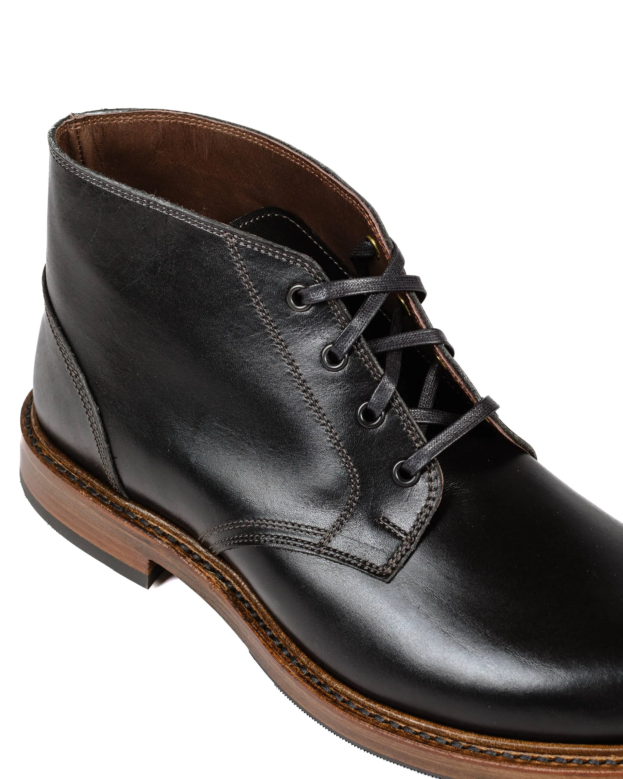 John Lofgren Bootmaker The Steadfast Chukka Boots French Calfskin Black