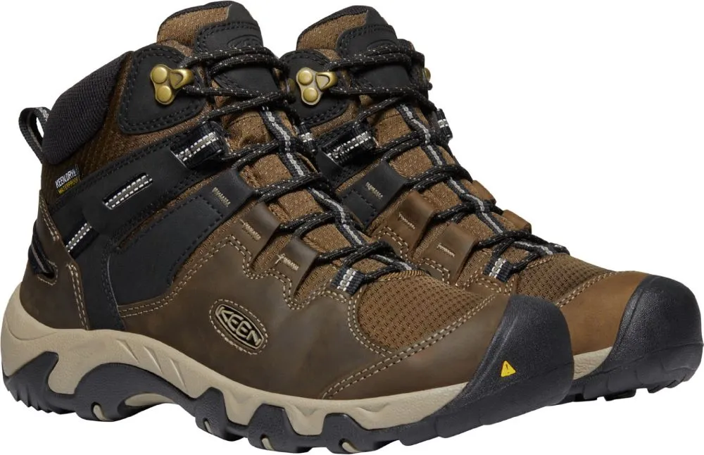 'Keen Outdoor' Men's Steens WP Leather Mid Hiker - Canteen / Black