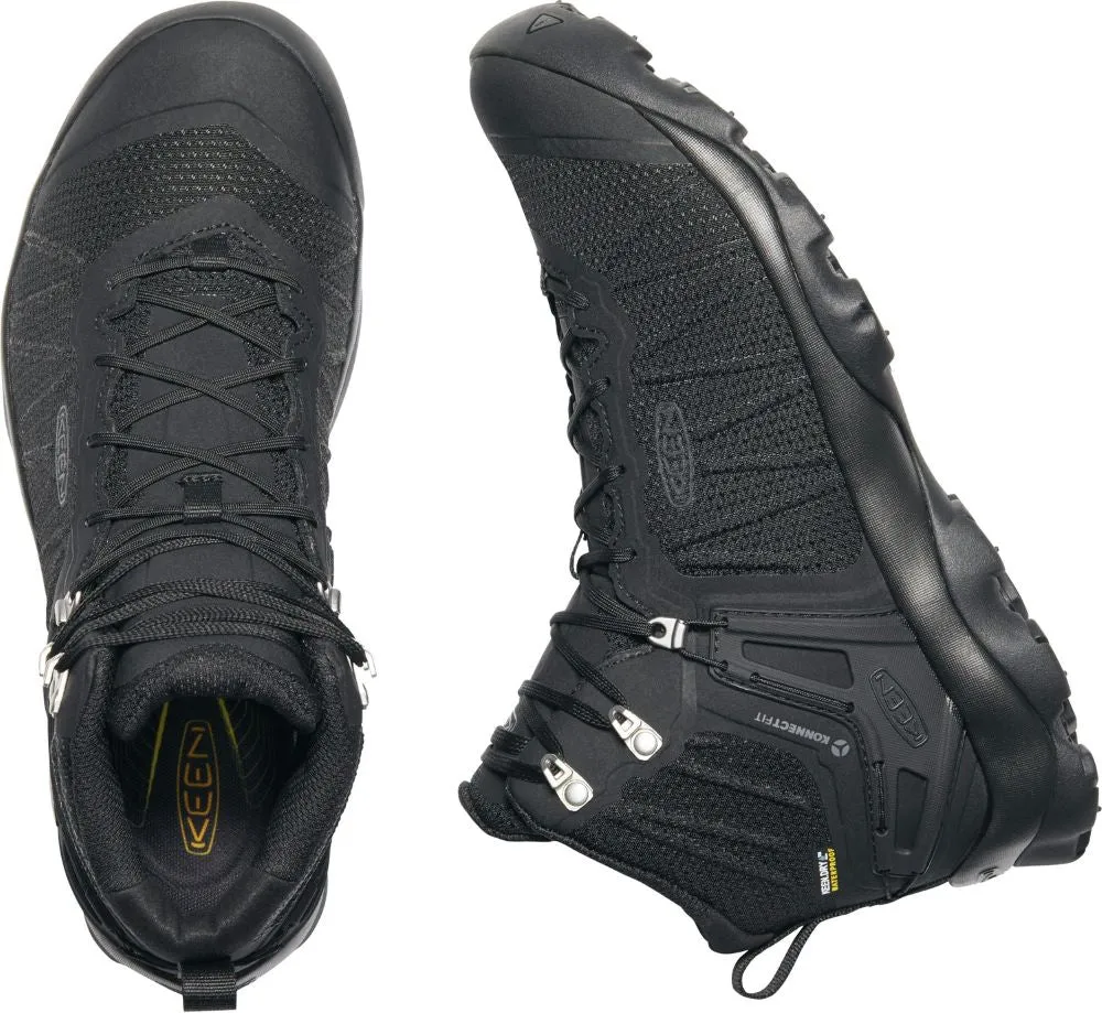 'Keen Outdoor' Men's Venture WP Leather Mid Hiker - Black / Black