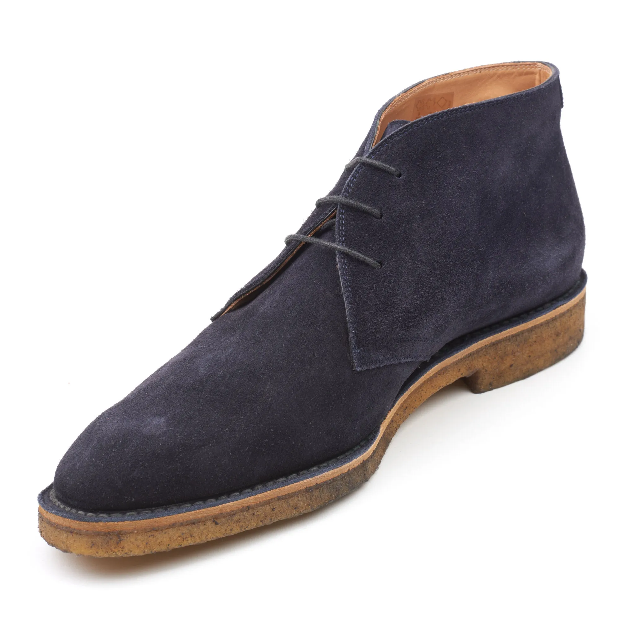 KITON Blue Suede Leather 3 Eyelet Ankle Chukka Boots Shoes NEW with Box