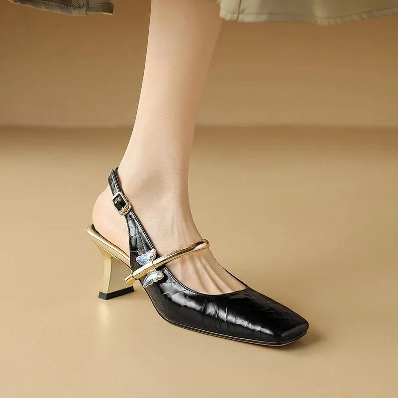 Leather High Heel Sandals - TSS102 Women's Casual Shoes