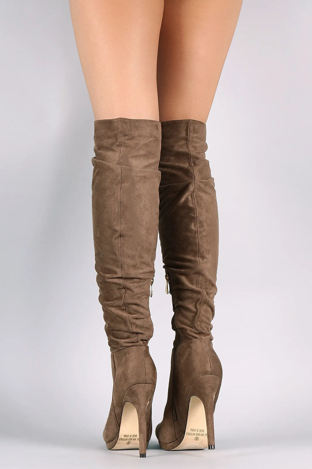 Liliana Slouchy Knee High Platform Stiletto Boots