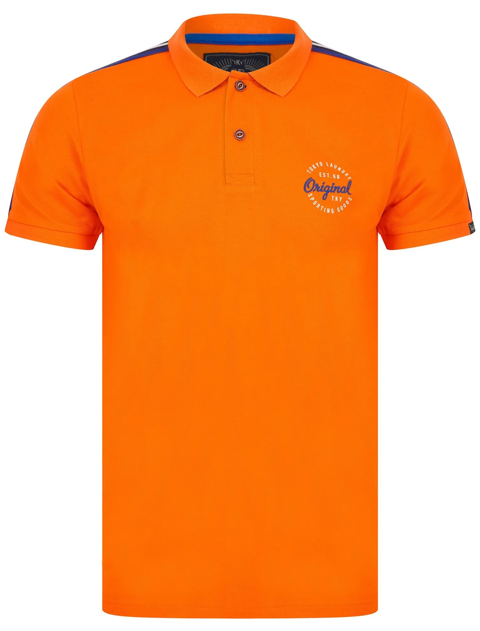 Linton Cotton Pique Polo Shirt in Golden Poppy Orange - Tokyo Laundry