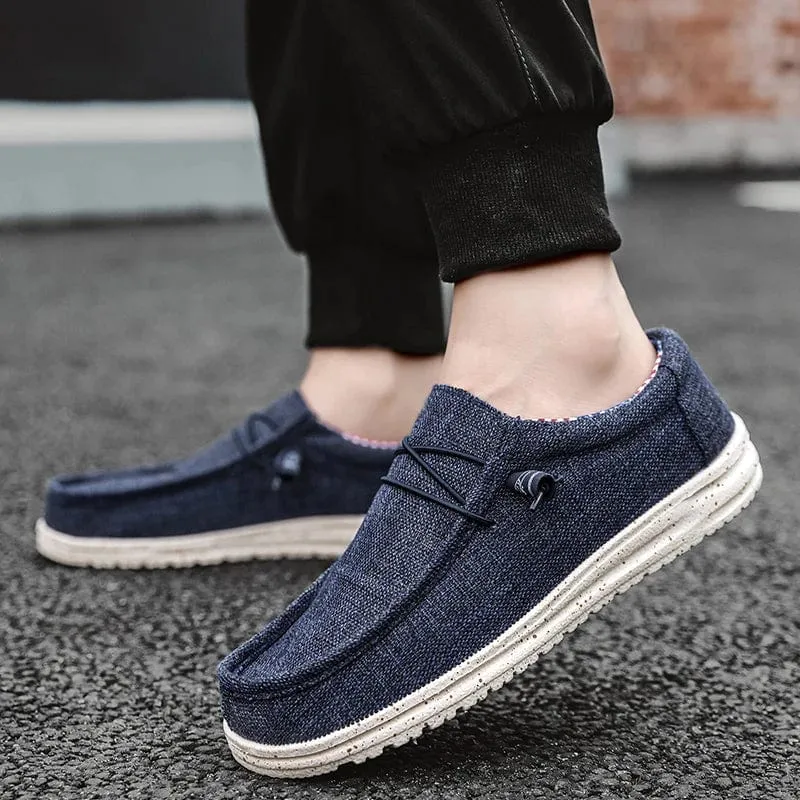 Men's Breathable Casual Canvas Slip-On Loafers | Comfort Lightweight Penny Loafers for Men