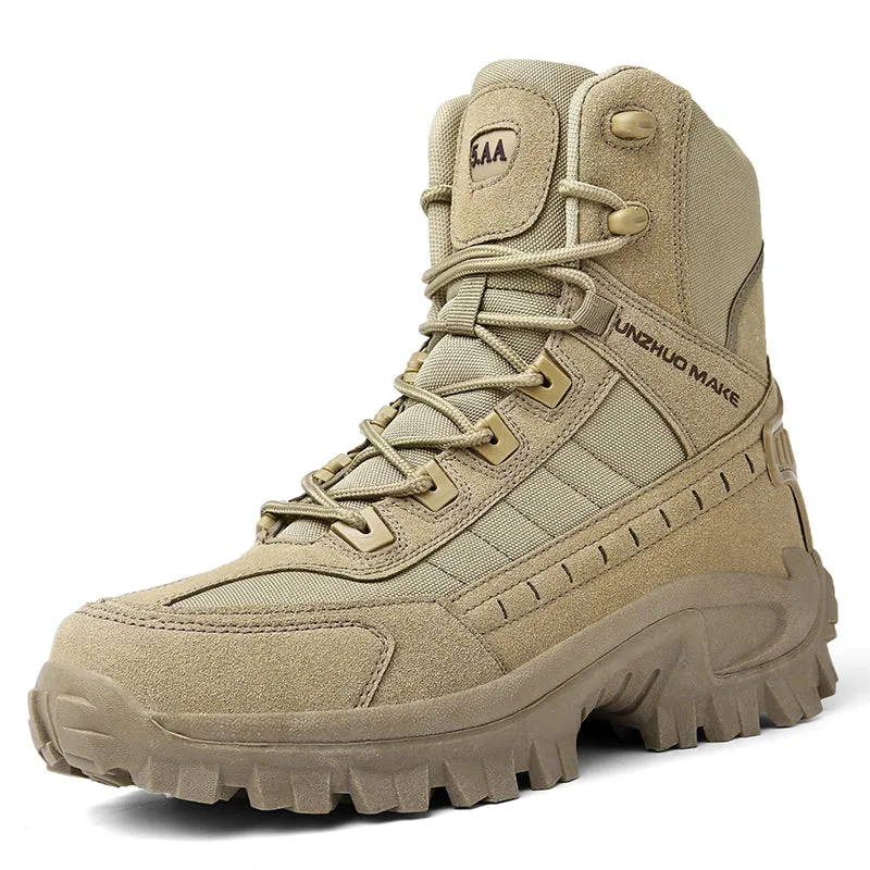 Mens hiking boots desert non slip lace up tactical boots