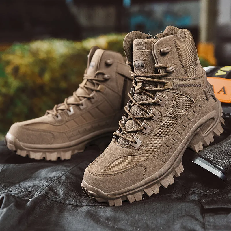 Mens hiking boots desert non slip lace up tactical boots