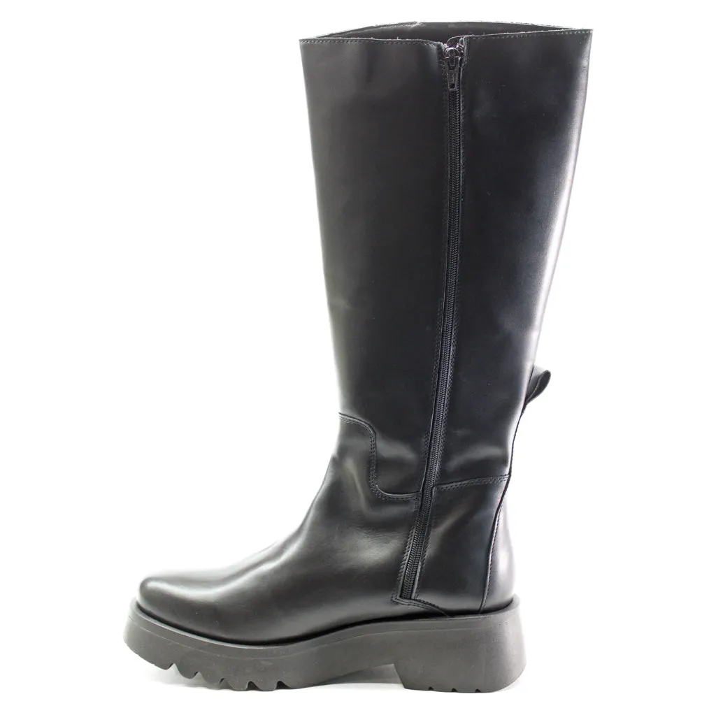 Mynt908Fly Leather Women's Zip Up Knee High Boots