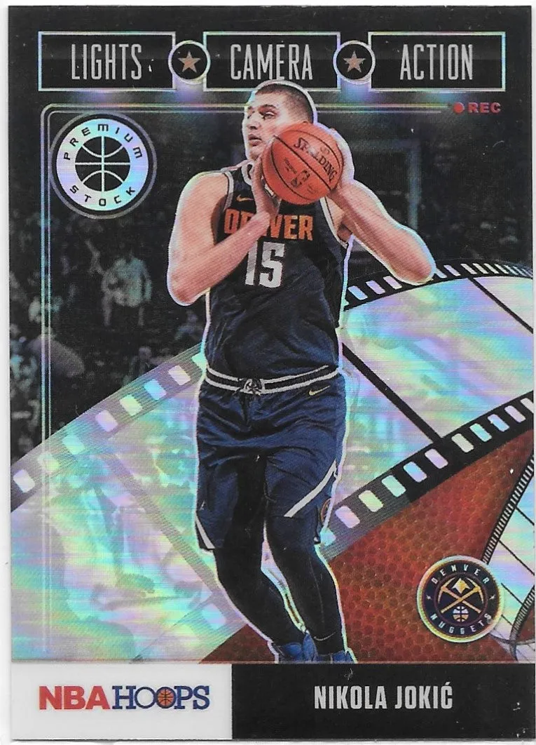 Nikola Jokic, Silver Prizm, Lights Camera Action, 2019-20 Panini Hoops Premium Stock Basketball NBA