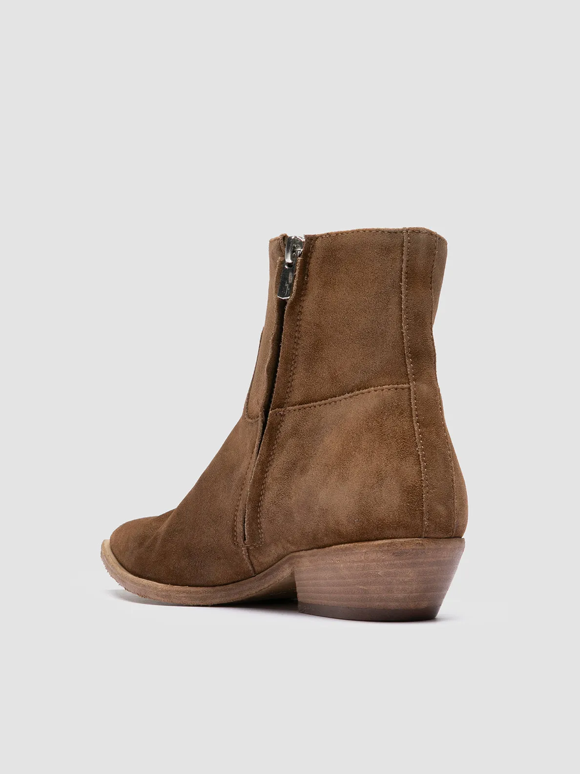 NOELIE DD 102 - Light Brown Suede Zipped Boots