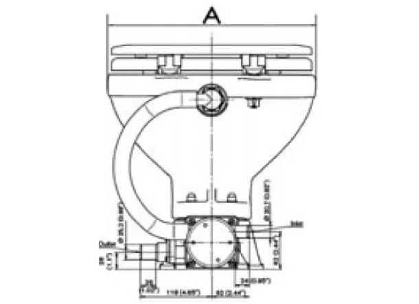 Ocean Electric Standard Compact Toilet 12/24V