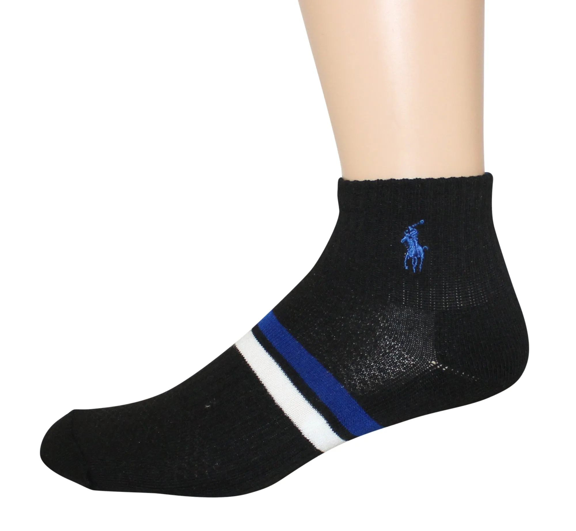 Polo Ralph Lauren Men's 6-Pack Athletic Royal Texture Quarter Sock