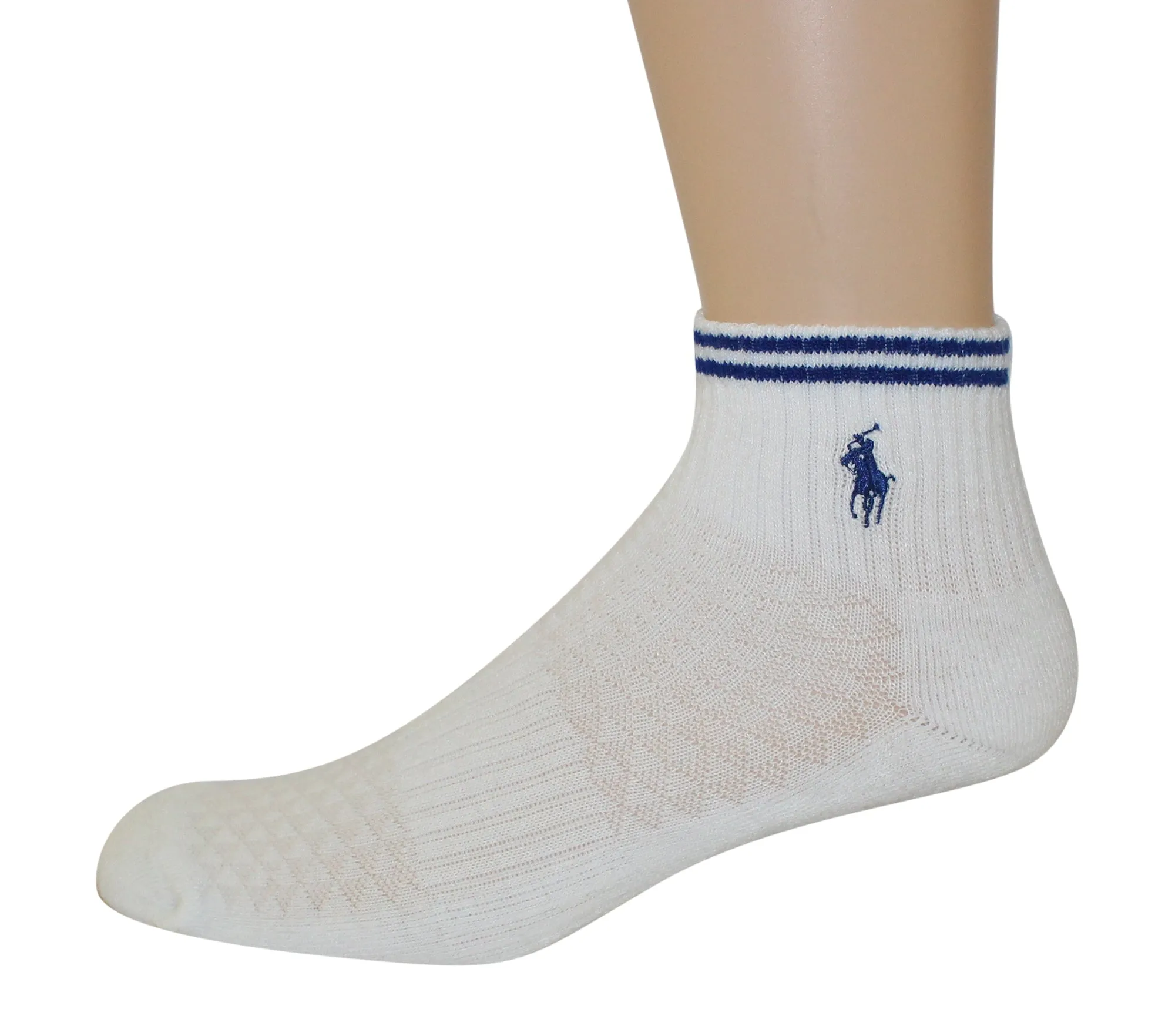 Polo Ralph Lauren Men's 6-Pack Athletic Royal Texture Quarter Sock