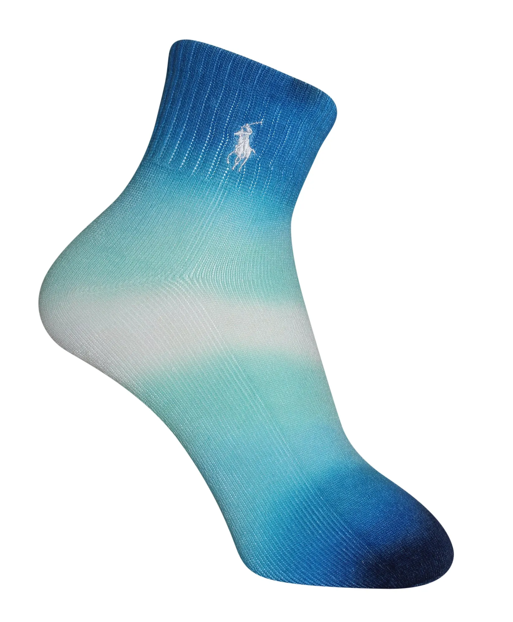 Polo Ralph Lauren Women's 3-Pack Blue Ombre Athletic Quarter Socks