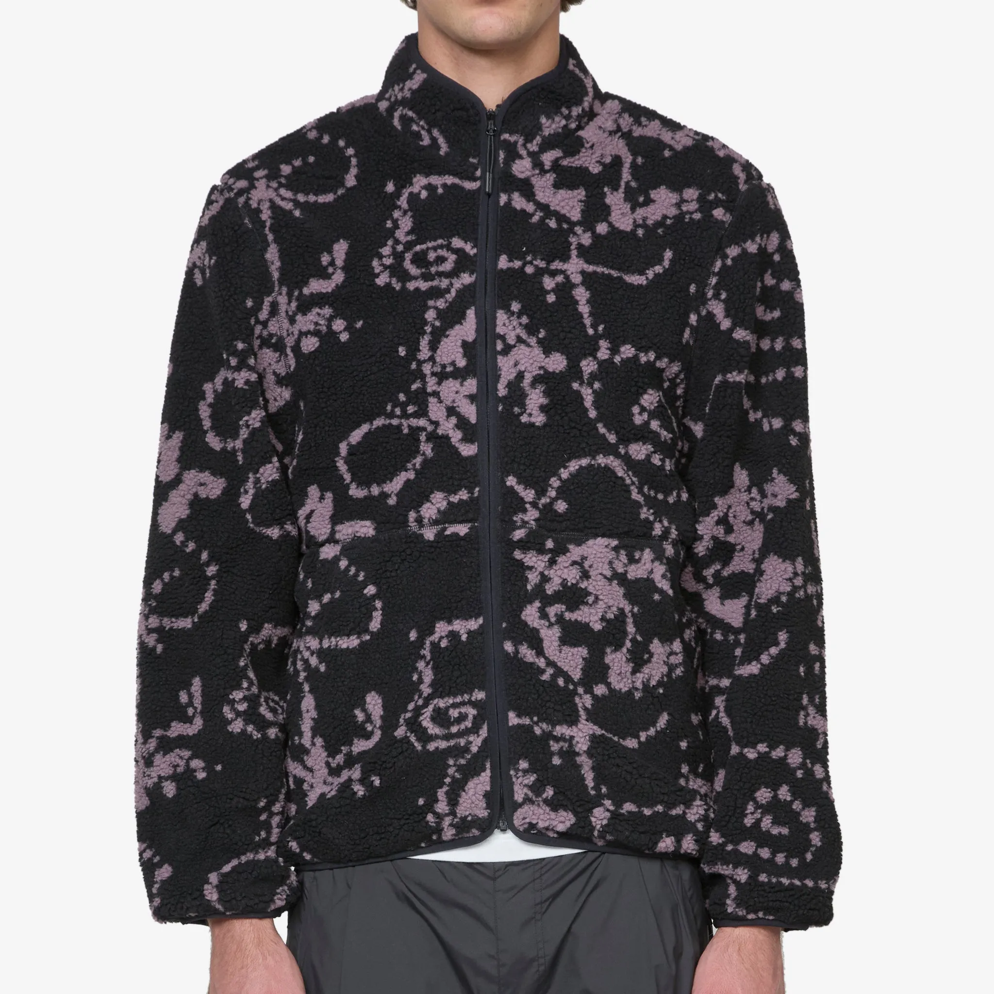 Print Fleece Jacket Purple Mix