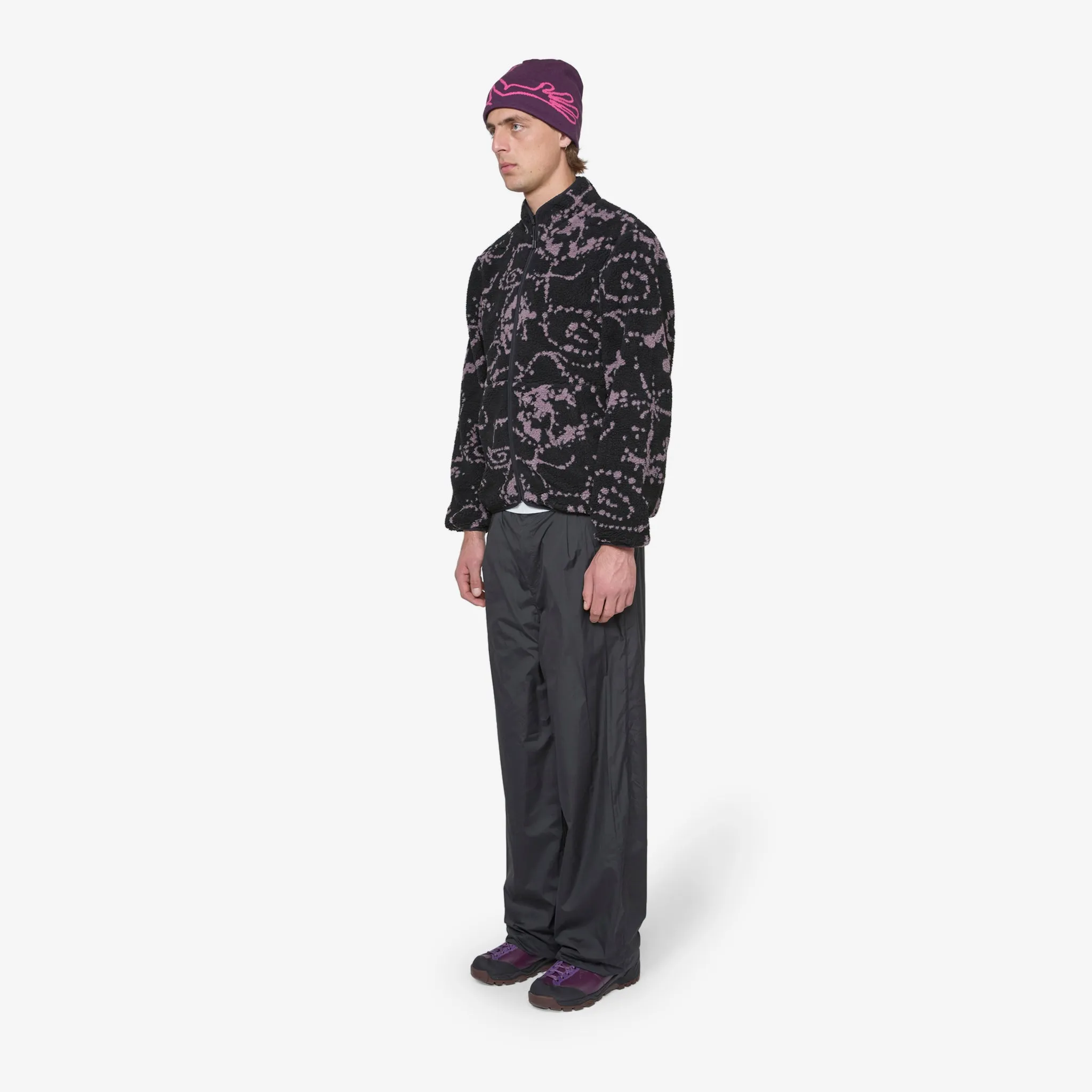 Print Fleece Jacket Purple Mix