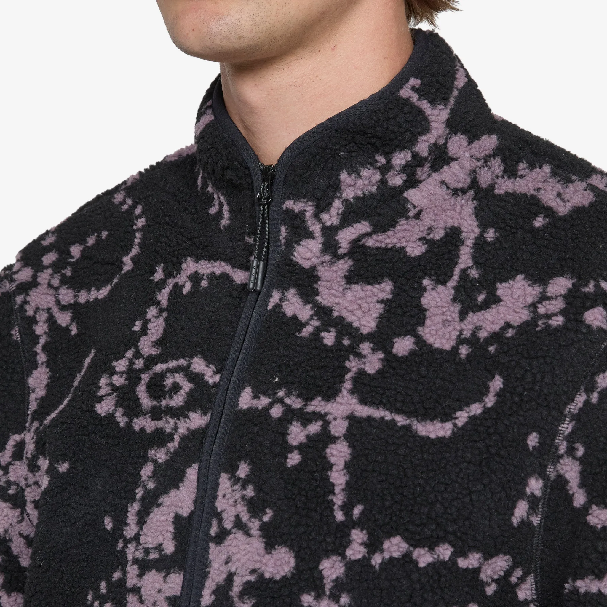 Print Fleece Jacket Purple Mix