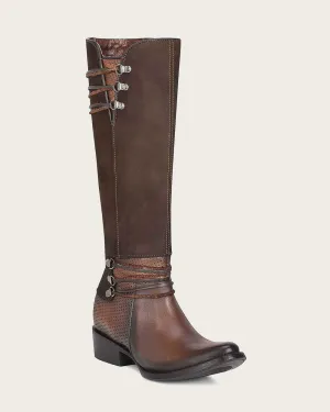 Riding style brown boot