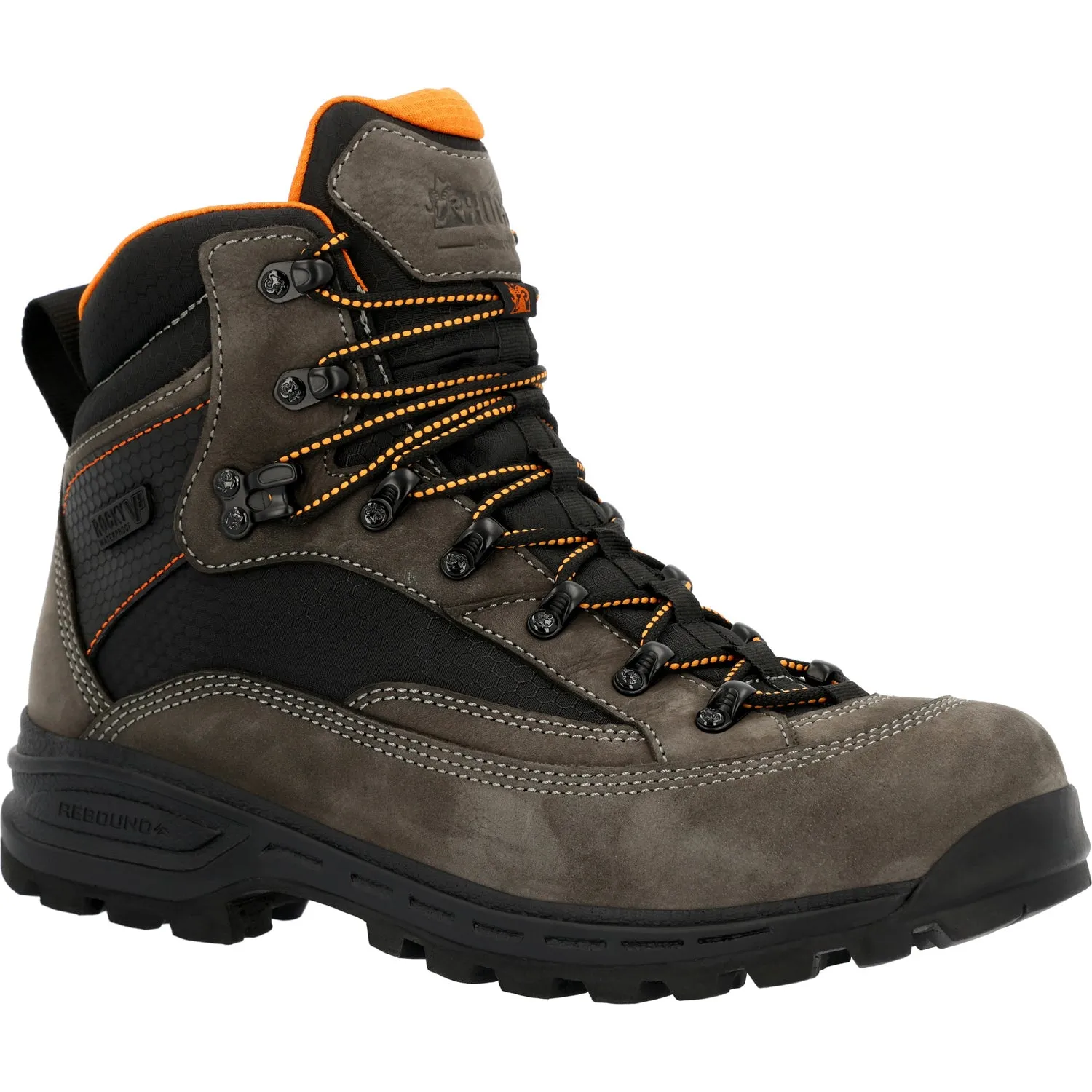 Rocky Mens Mountain Stalker Pro WP Charcoal Leather Hiking Boots