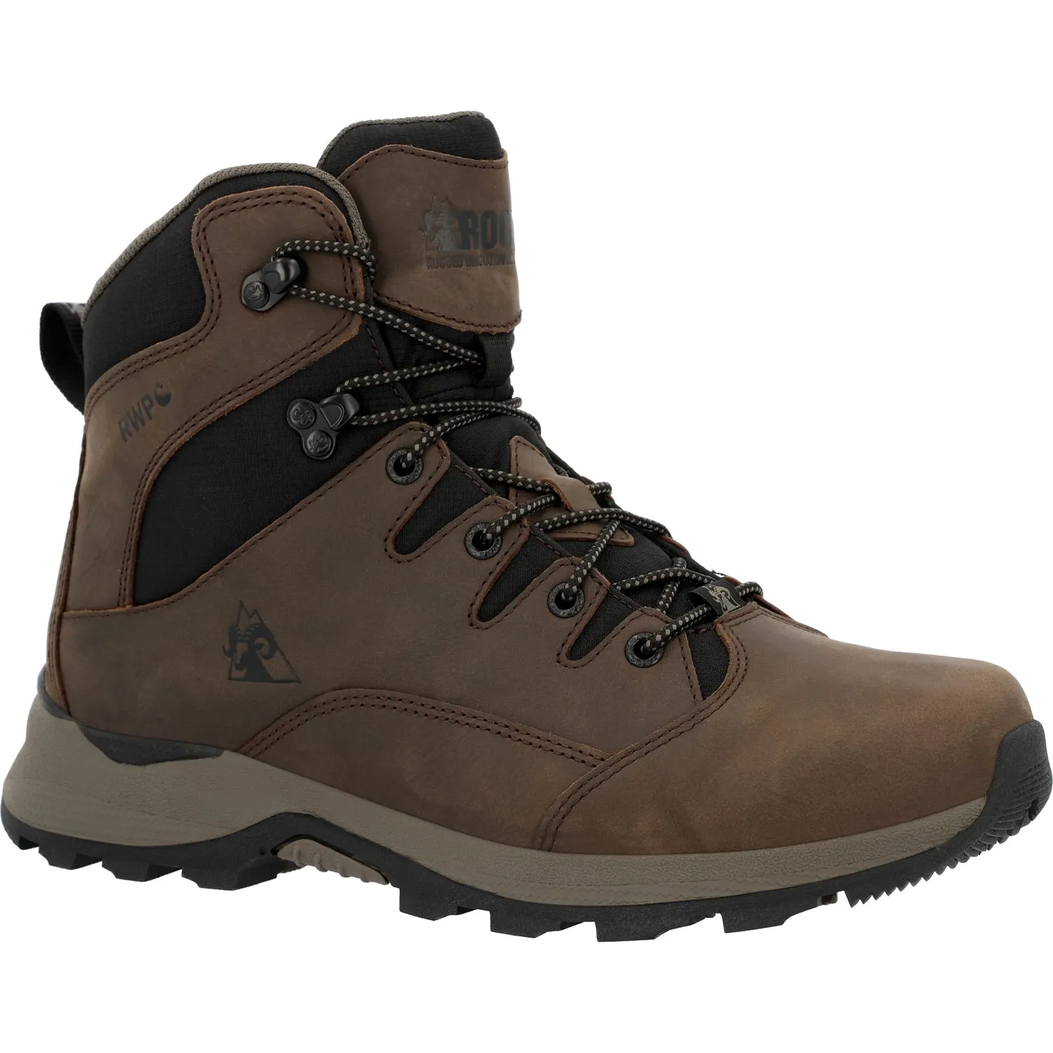 Rocky Mens Trophy Series WP Brown Leather Hiking Boots