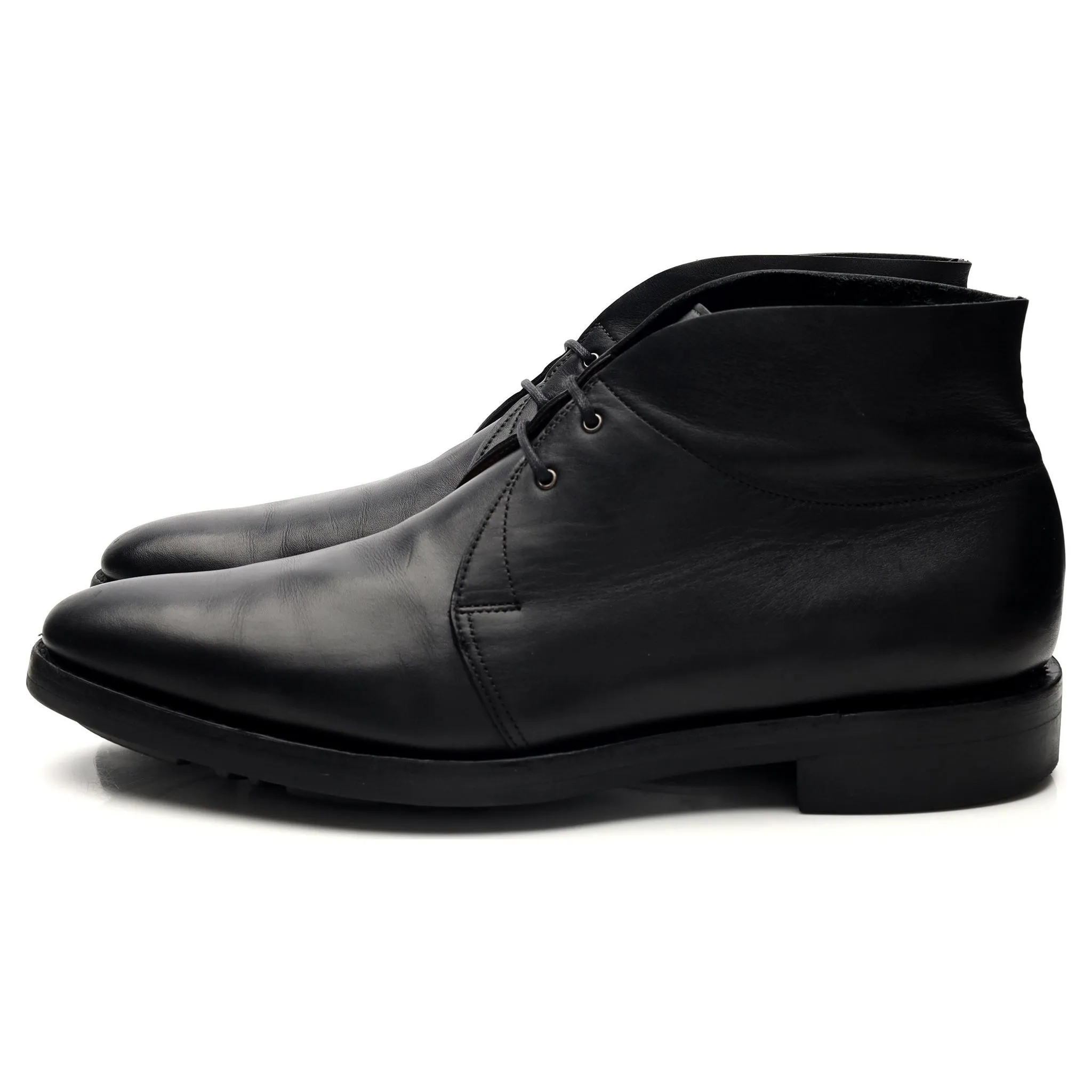 'Romsey II' Black Leather Boots UK 8 E