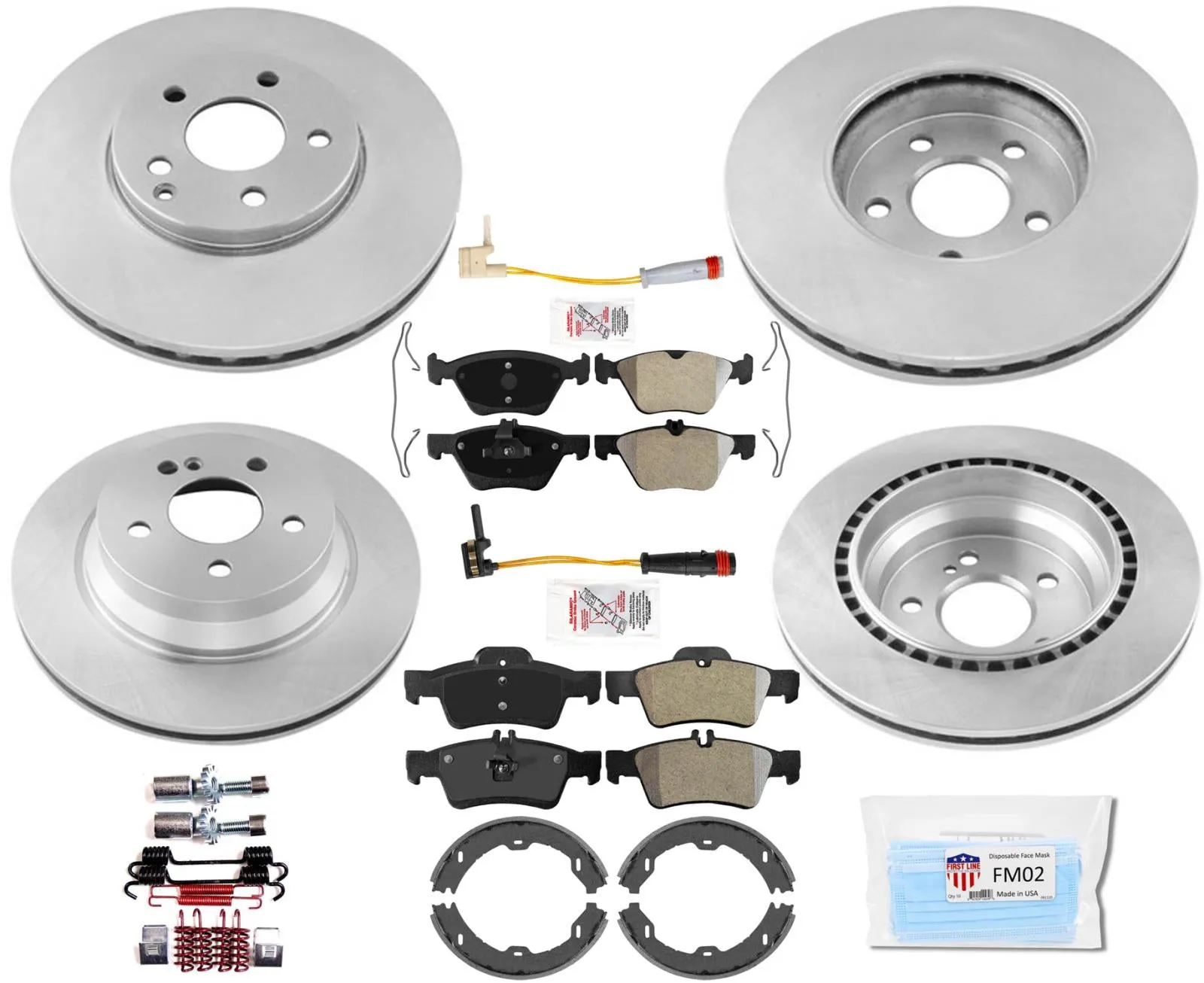 Rotors & Brake Pads for Mercedes Benz E350 4 Matic 06-09 All Wheel Drive 10pc