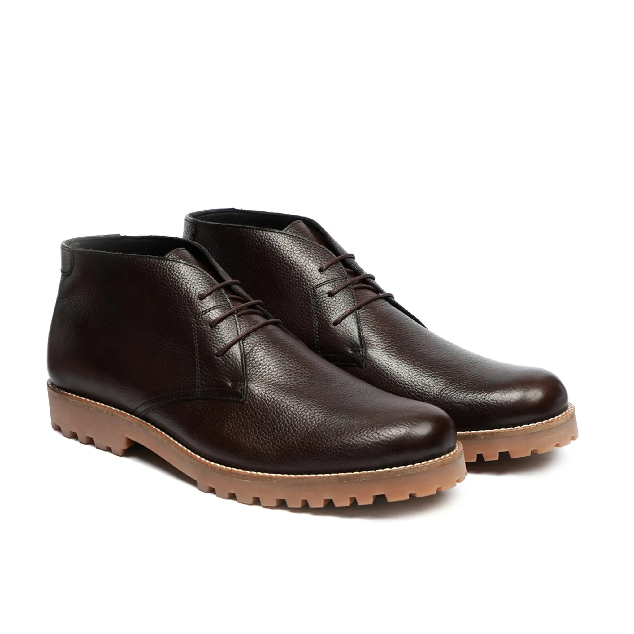 Rozamund - Men's Brown Pebble Grain Chukka Boot