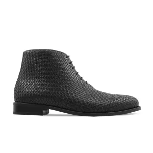 Ruma - Men's Black Hand Woven Calf Leather Chukka Boot