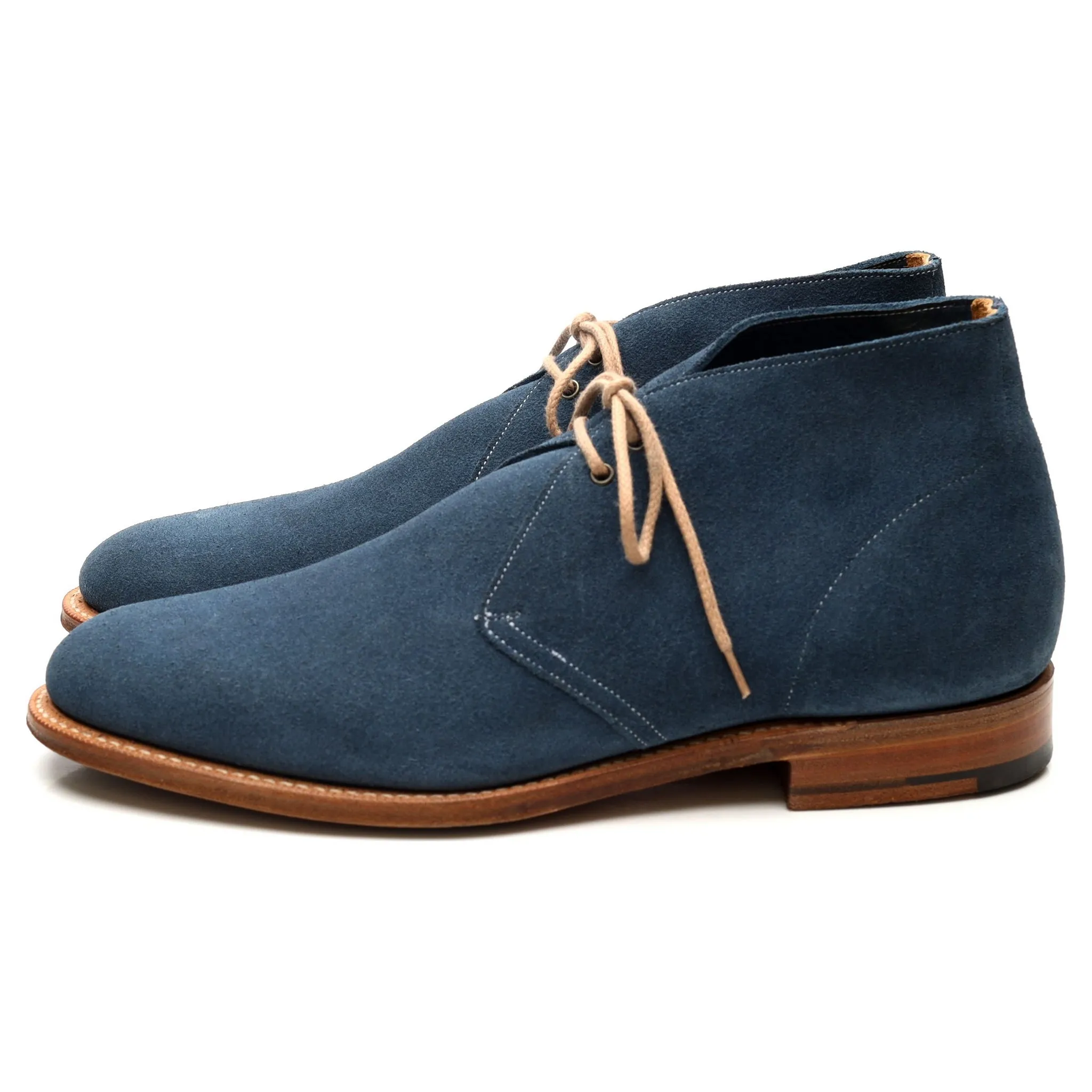 'Sahara' Blue Suede Chukka Boots UK 8.5 F