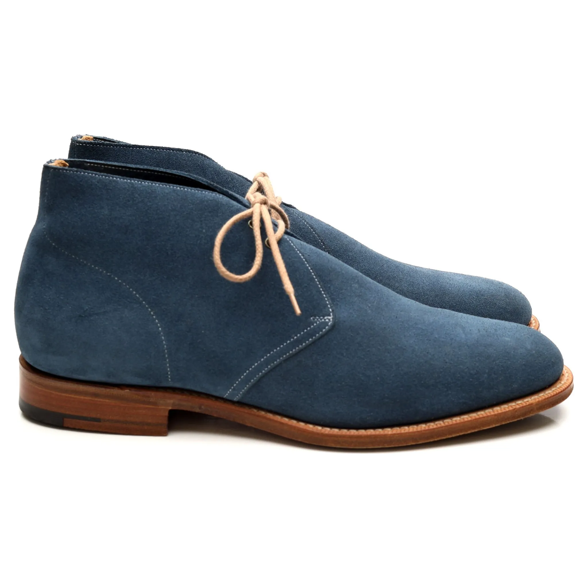 'Sahara' Blue Suede Chukka Boots UK 8.5 F