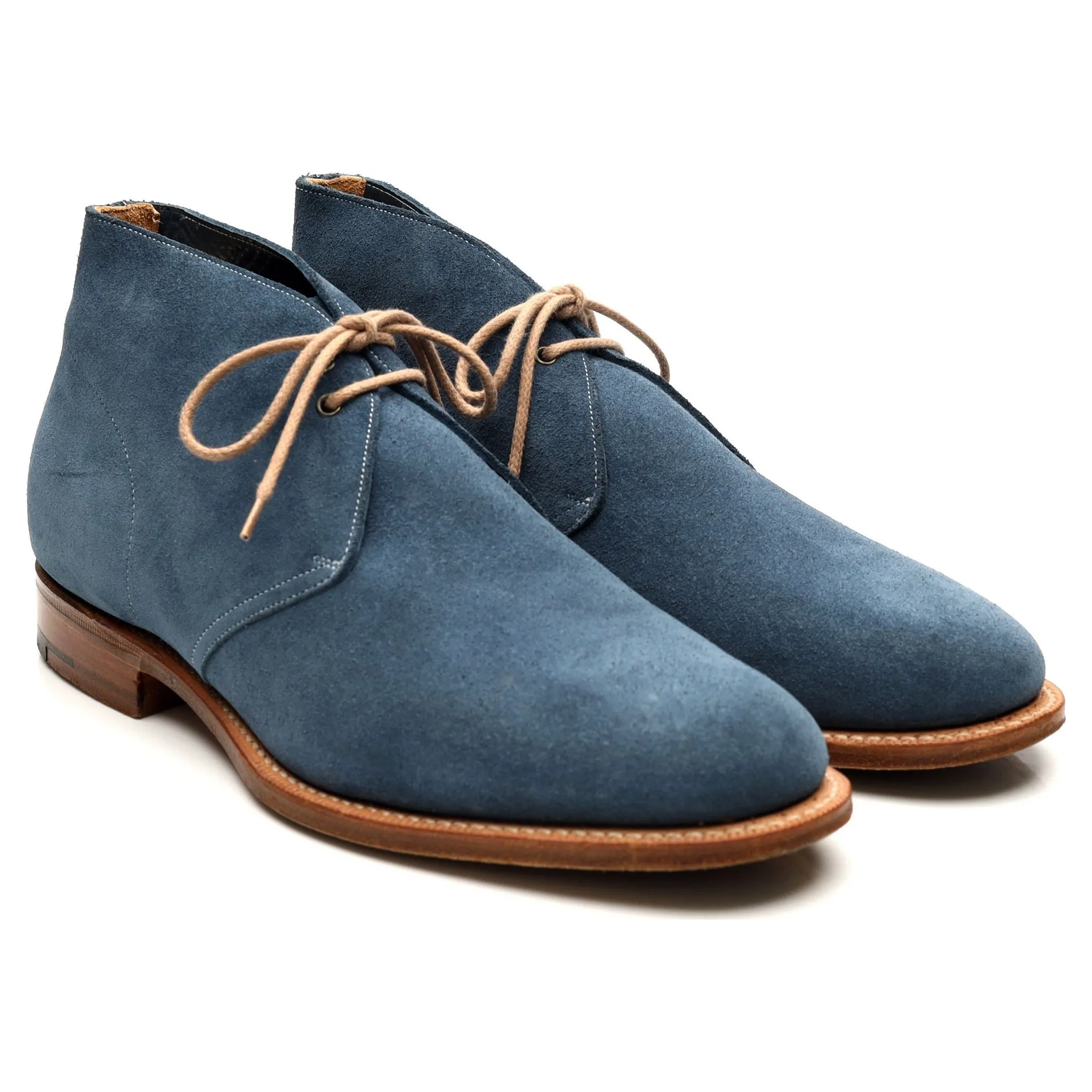 'Sahara' Blue Suede Chukka Boots UK 8.5 F