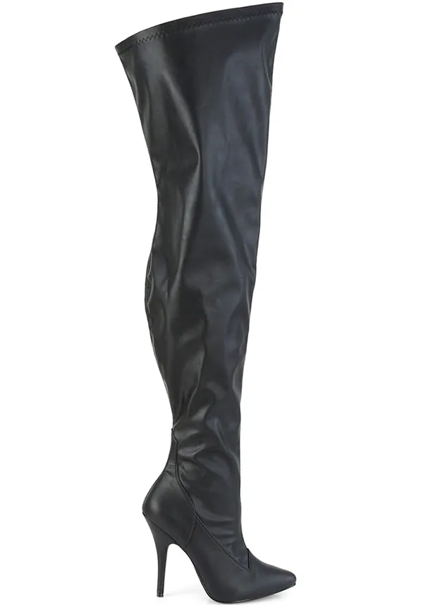 SEDUCE-3000WC [Black Faux] | WIDE CALF BOOTS [IN STOCK]**