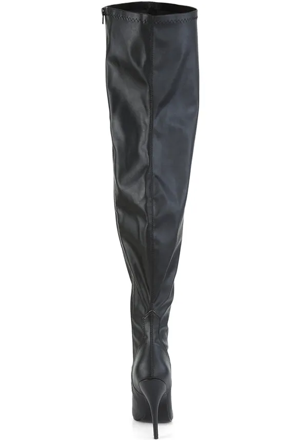 SEDUCE-3000WC [Black Faux] | WIDE CALF BOOTS [IN STOCK]**