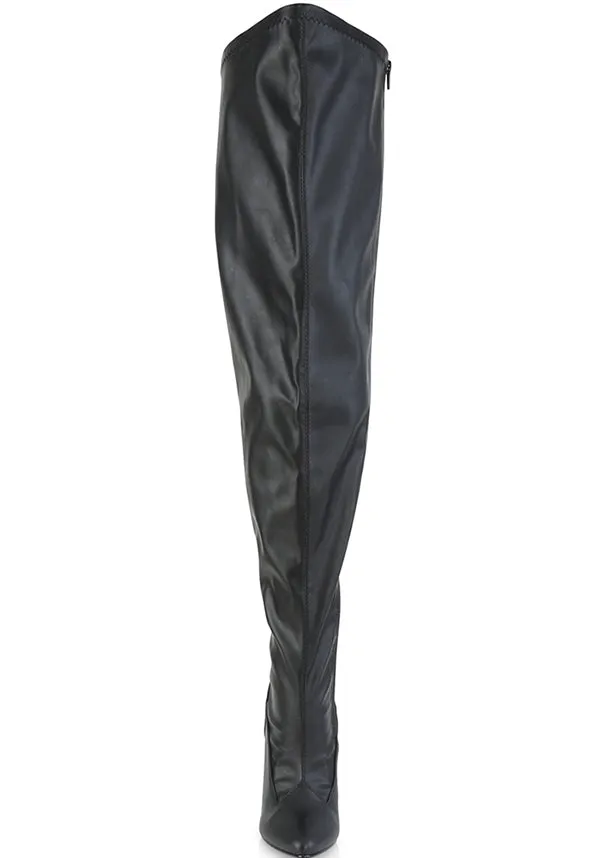 SEDUCE-3000WC [Black Faux] | WIDE CALF BOOTS [IN STOCK]**