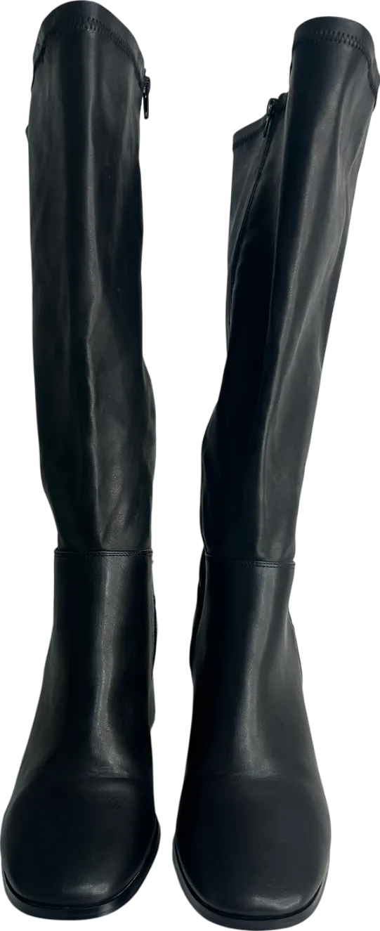 SimplyBe Black Zena Leather Western Cowboy Knee High Boots UK 7 EU 40 👠