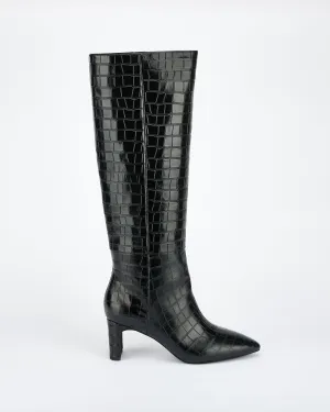 Sinna Knee High Boot Black Croc