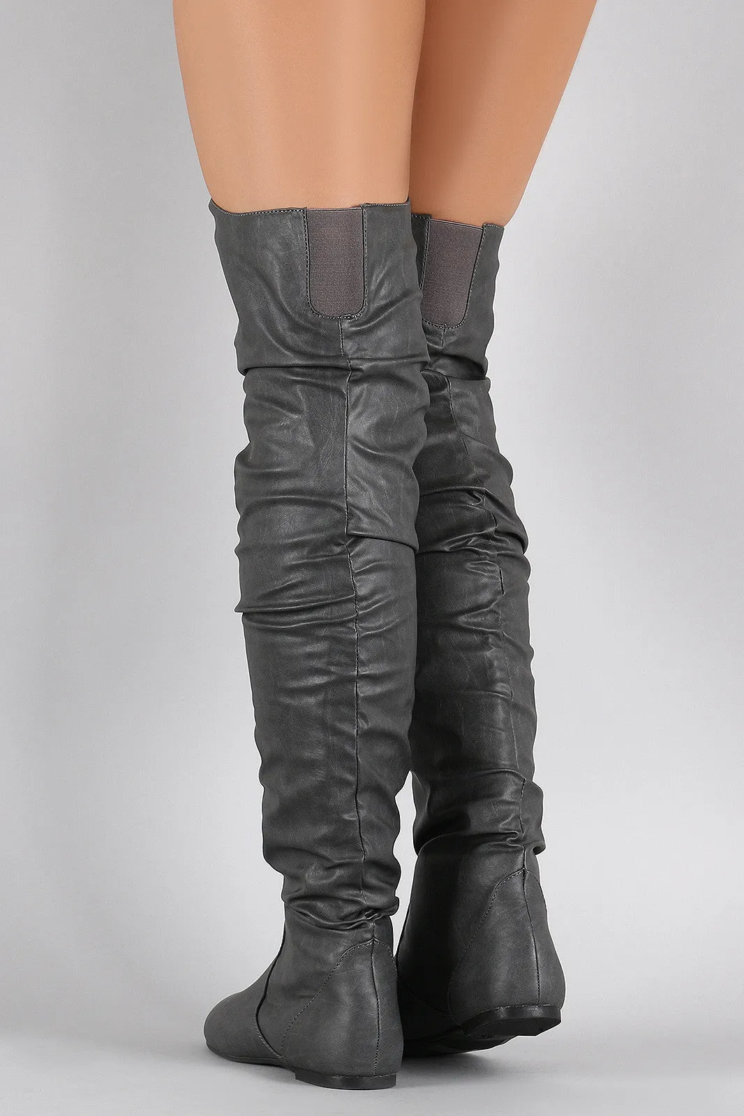 Slouchy Over-the-Knee Flat Boot