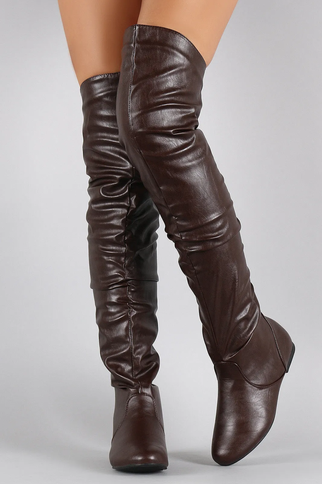 Slouchy Over-the-Knee Flat Boot