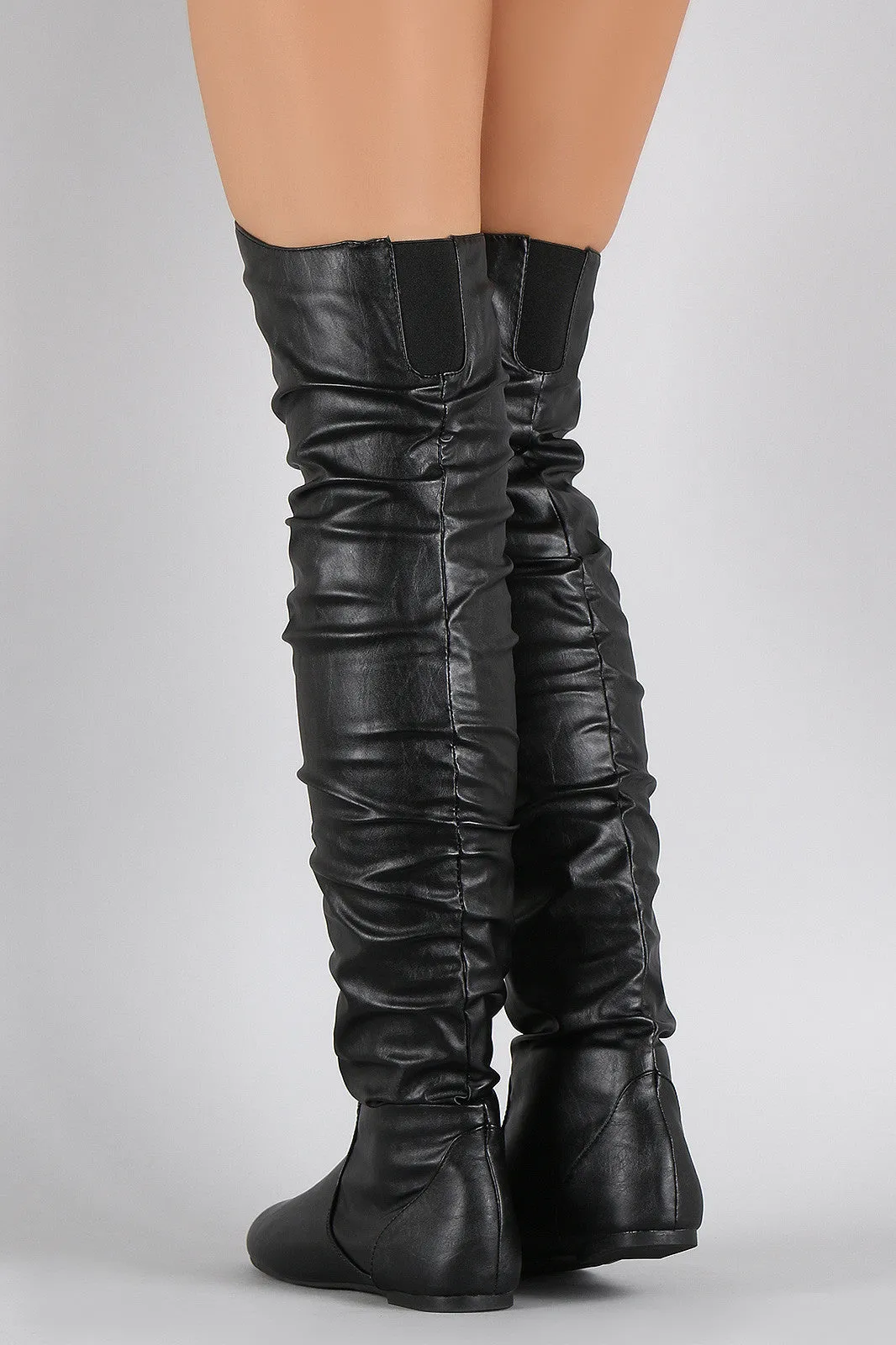 Slouchy Over-the-Knee Flat Boot